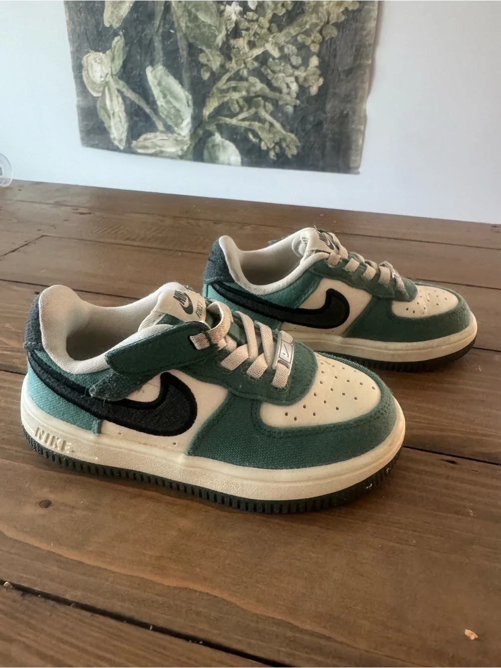 Nike Air Force 1 Low Easyon Green/White/Black 9C - Picture 3 of 6